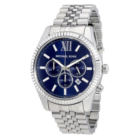 michael kors blue chronograph watch|Michael Kors lexington watch men's.